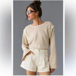 Anthropologie Maeve Slouchy Striped Long-Sleeve Top S